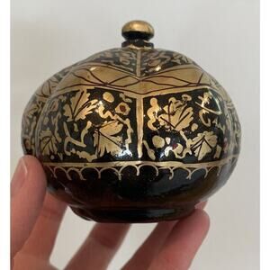 Gardener’s Eden 6 Paper Mache Hand Painted Pumpkin Ornament Fall Thanksgiving